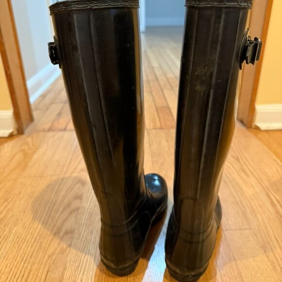Women's Original Tall Gloss Rain Boots Black Size: US 6/EU 7 - Picture 5 of 6